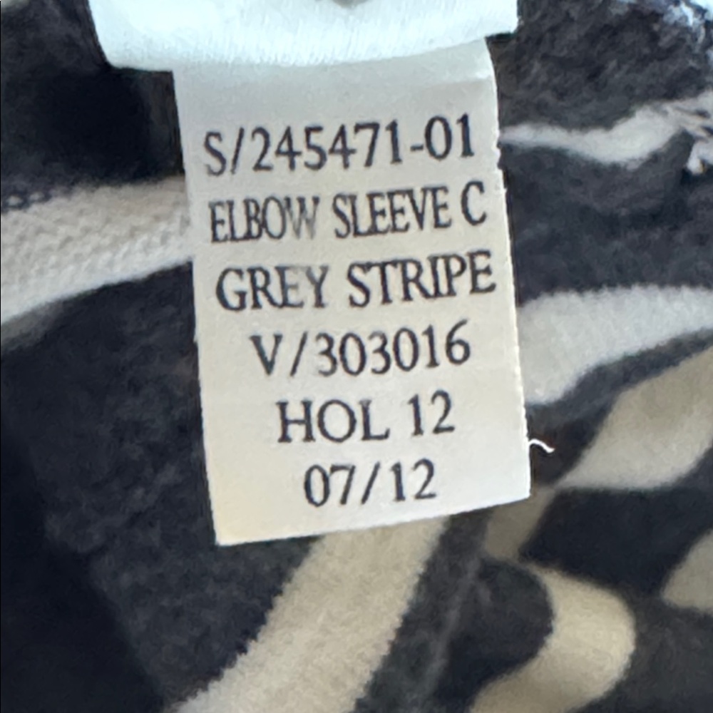 GAP Navy gray ivory striped casual Dress Sz XL cotton 3/4 sleeves - Picture 11 of 12